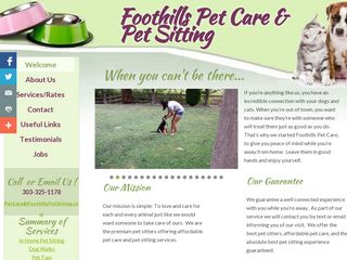 Foothills Pet Care  Pet Sitting | Boarding