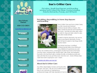 Sues Critter Care | Boarding