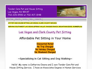 Tender Care Pet and House Sitting Service Las Vegas