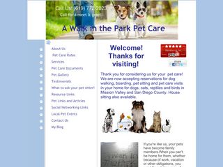 A Walk in the Park Pet Care  San Diego 